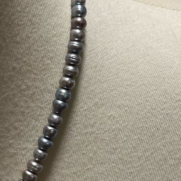 Elegant SilverLight Blue Pearl Necklace #PDNK2 - Picture 5 of 6